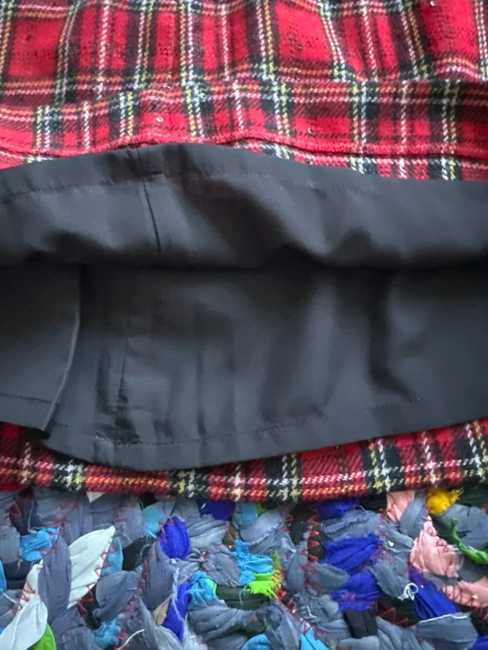 Talbots Red Tartan Plaid Skirt W/ Sequins Womens Size 14 Academia Holiday Preppy